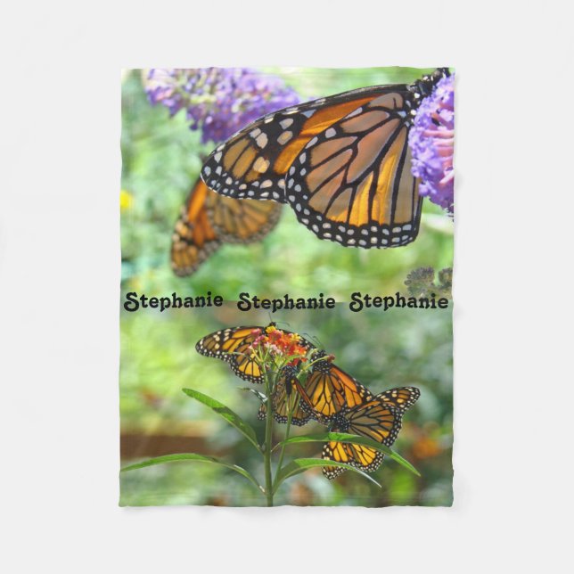 Designer Fleece Blankets Monarch Butterflies gifts (Front)