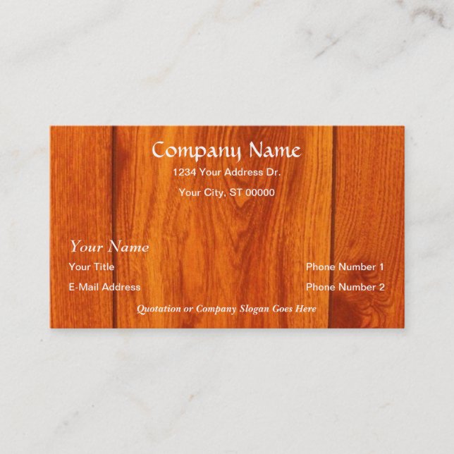 Designer Flooring Wood Tile Business Cards (Front)