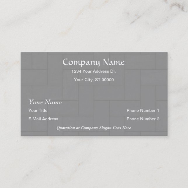 Designer Flooring Wood Tile Business Cards (Front)
