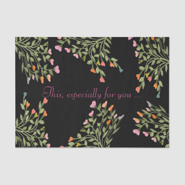 Designer Floral Heart Patterned Tissue Paper (Front)