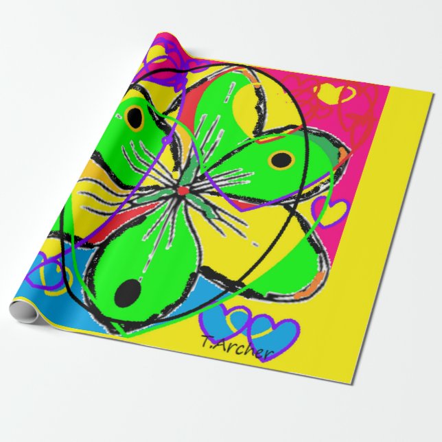 Designer gift cover fancy that Bright colours too Wrapping Paper (Unrolled)