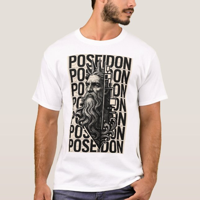 Designer Greek God Poseidon T-Shirt (Front)
