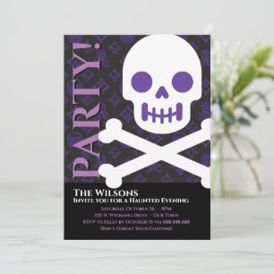 Designer Halloween, Bold Skull  Invitation