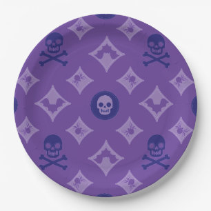 Designer Halloween, Louis Skulls Paper Plate