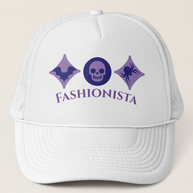 "Designer Halloween, Vuitton Inspired Trucker Hat (Front)