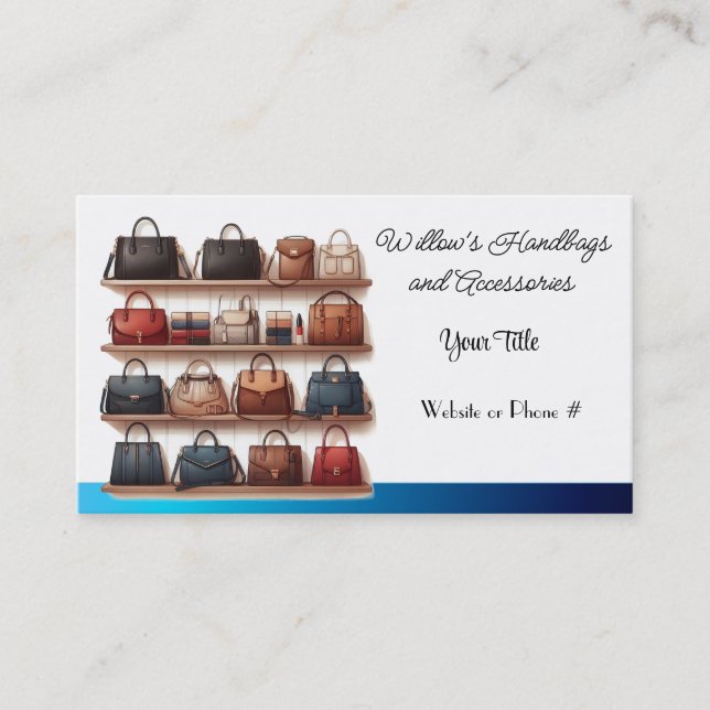  Designer Handbags and Accessories Business Card (Front)