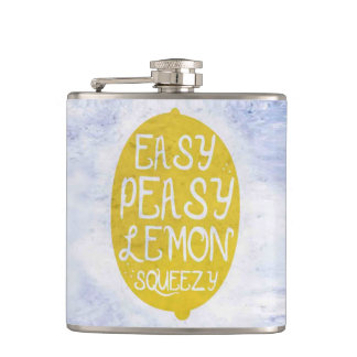 Designer Hip Flask 7 Oz Nutcase - Lemon