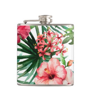 Designer Hip Flask- Hibiscus Green Hip Flask