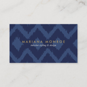 DESIGNER IKAT PATTERN in BLUE Business Card