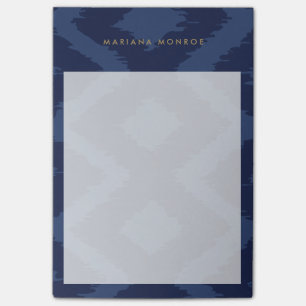 DESIGNER IKAT PATTERN in BLUE Personalised Post-it Notes