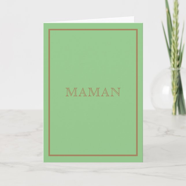 Designer Inspired Green Maman Card (Front)