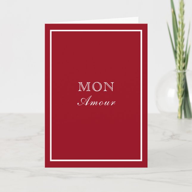 Designer Inspired Red Mon Amour Card (Front)