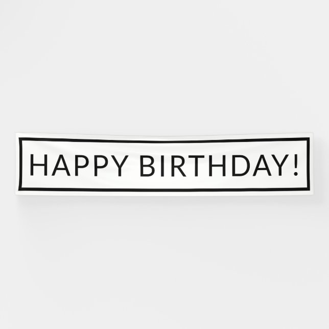 Designer Inspired White Birthday Banner (Horizontal)
