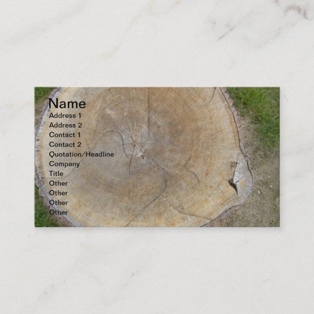 Designer Landscaping Stump Removal Business Cards (Front)