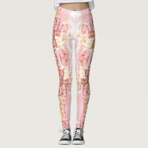 Designer Leggings Pink & Orange Print