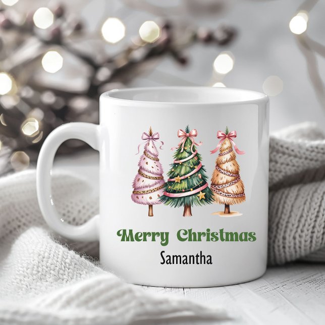 Designer Leopard Christmas Trees Personalised Mug (Designer Leopard Christmas Trees Personalized Mug)