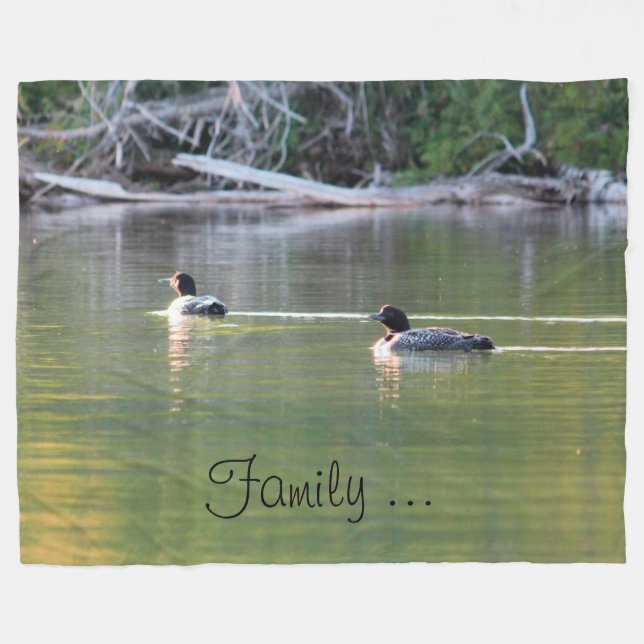 Designer Loon Fleece Blanket (Front (Horizontal))