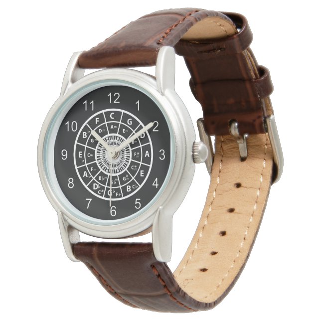 Designer music circle of fifths watches (Angled)