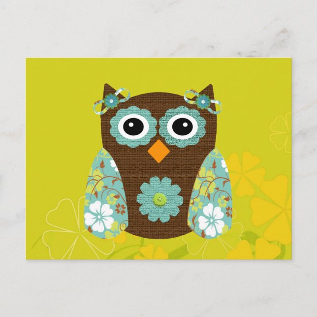 Designer Owl Alice Postcard (Front)