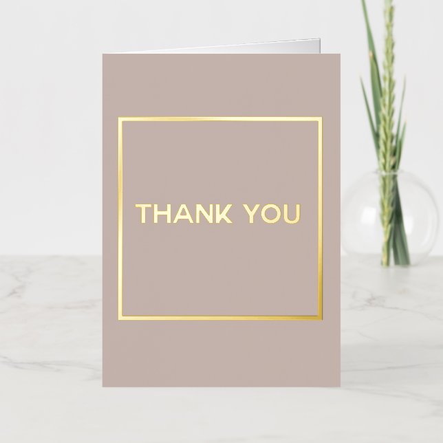 Designer Perfume Bottle Label Thank You  Foil Greeting Card (Front)