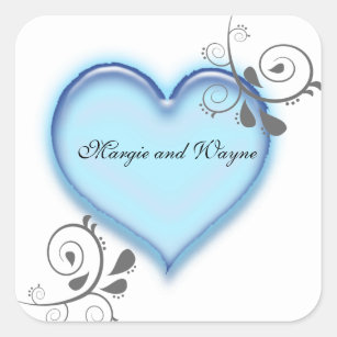 DESIGNER PERSONALIZED HEART ENVELOPE SEAL STICKERS