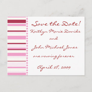 Designer Pink Motif Save the Date! Announcement Postcard