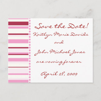 Designer Pink Motif Save the Date! Announcement Postcard