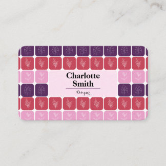 Designer Pink personalised Business Card