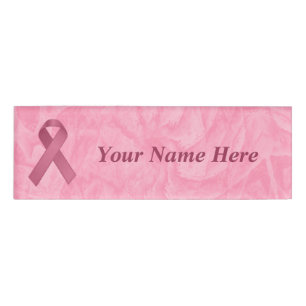 Designer Pink Ribbon Name Tag