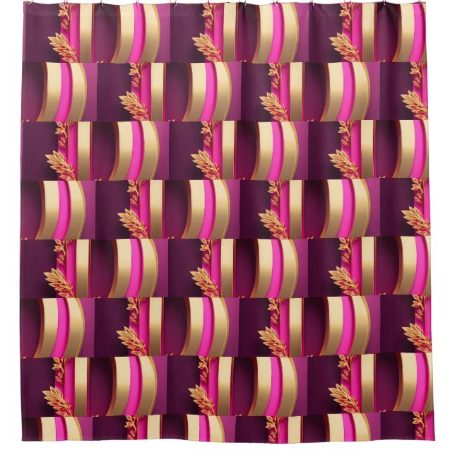 Designer Shower Curtain with Matching Mats (Front)