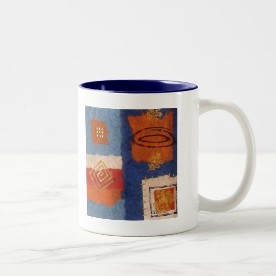 Designer Squares Birthday Two-Tone Coffee Mug
