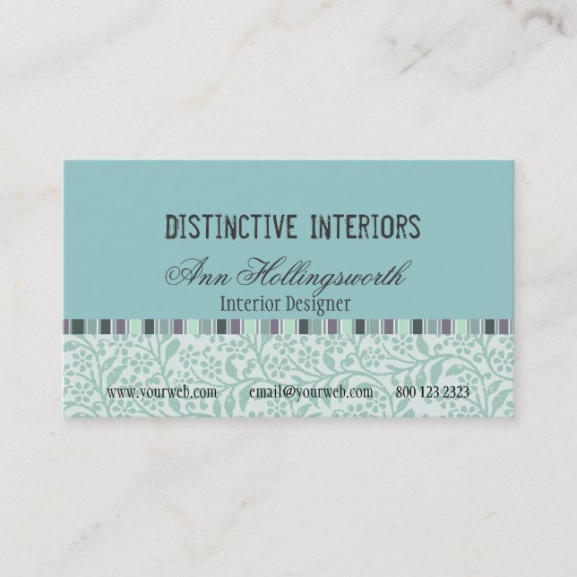 Designer Stylish Cool Soft Colours Business Card (Front)