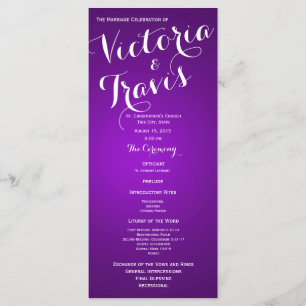 Designer Text Purple Wedding Program Programme