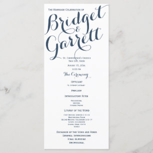 Designer Text Wedding Program Programme