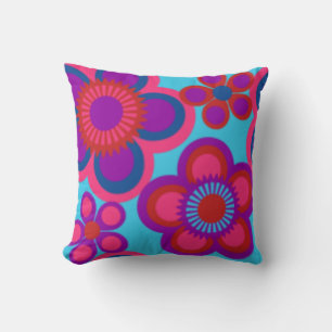 DESIGNER THROW PILLOWS - FLOWERS - BRIGHT COLORS