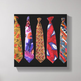 Designer Tie Collection on Canvas Print