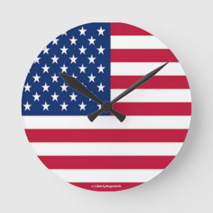 DESIGNER WALL CLOCKS - AMERICAN FLAG STYLE GIFTS