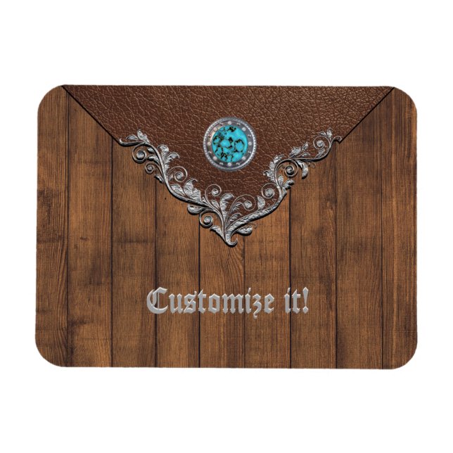 Designer Western (Flat) Business Card Magnets (Horizontal)