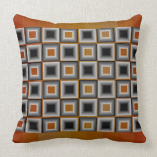 Designer Wildness Autumn Orange Black Grey Pillow