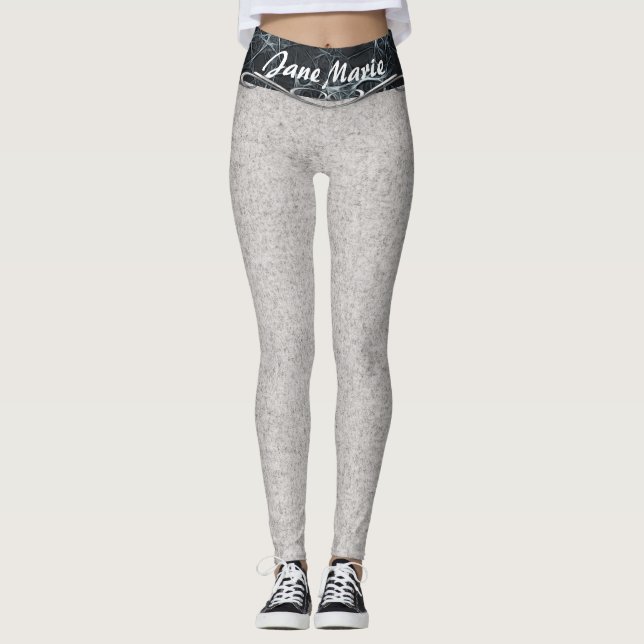 Designer Yoga leggings grey and black (Front)