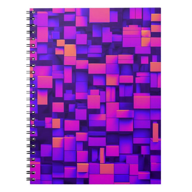 Designer's Notebook with Abstract Purple & Orange (Front)