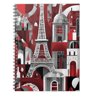 Designer's Notebook with Eiffel Tower Abstract Art