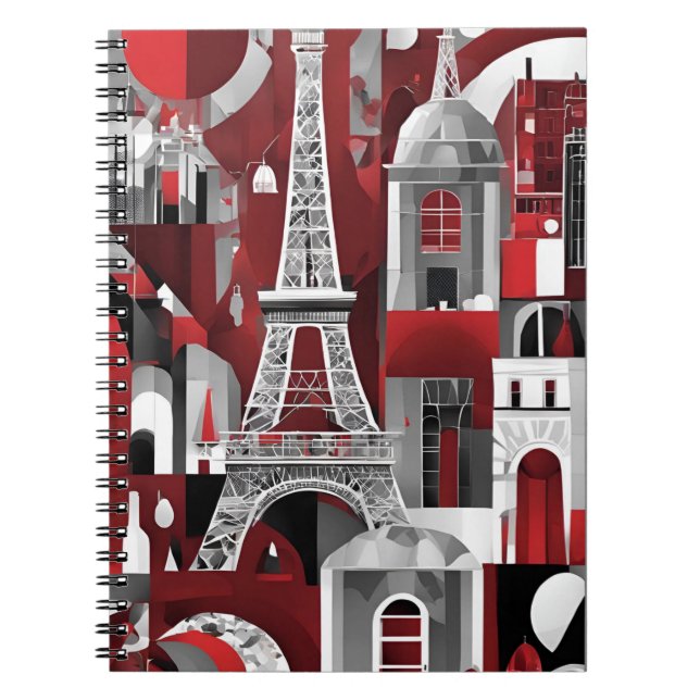 Designer's Notebook with Eiffel Tower Abstract Art (Front)