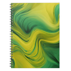 Designer's Notebook with Green and Yellow Abstract