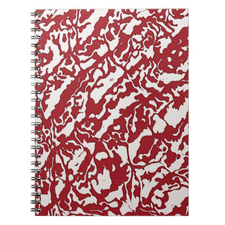 Designer's Notebook with Red Abstract Pattern