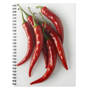 Designer's Notebook with Vibrant Chilli Peppers