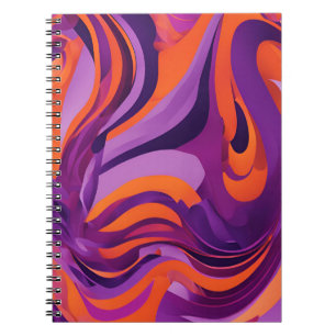 Designer's Notebook with Vibrant Purple and Orange