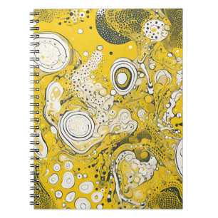 Designer's Notebook with Yellow Abstract Organic P