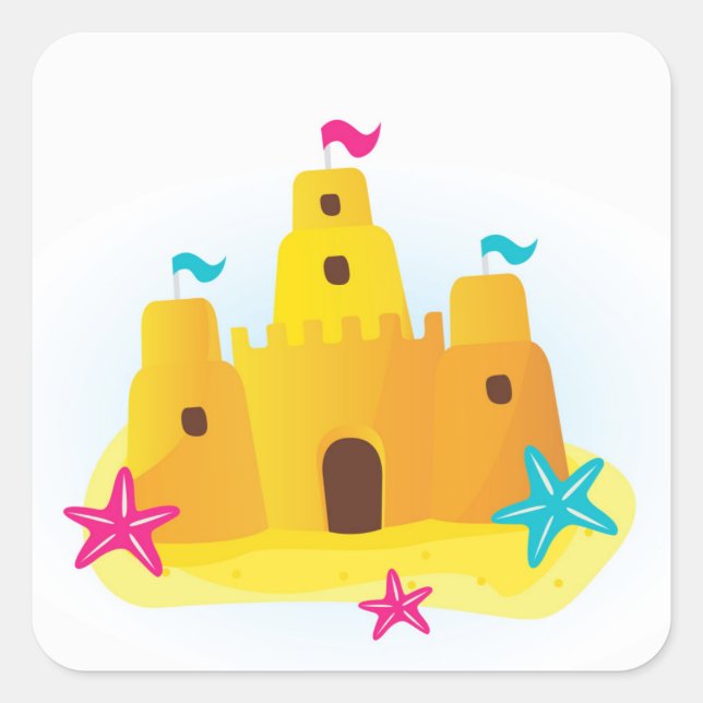 Designers sand castle Edition Square Sticker (Front)
