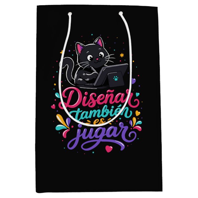 Designing is also playing medium gift bag (Front)